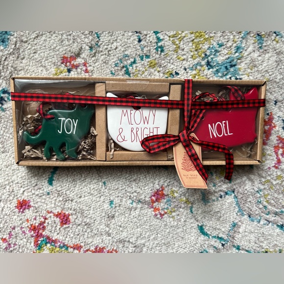 Rae Dunn Cat Christmas Ornaments NIB - Picture 2 of 6